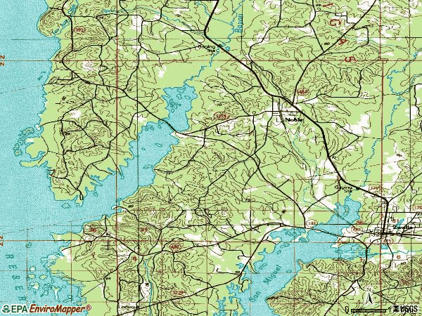 Zip code 71462 topographic map