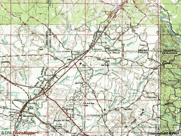 Zip code 71465 topographic map