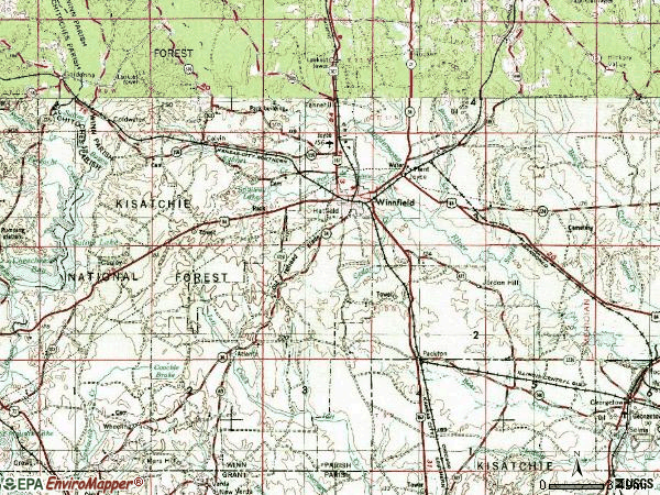 Zip code 71483 topographic map