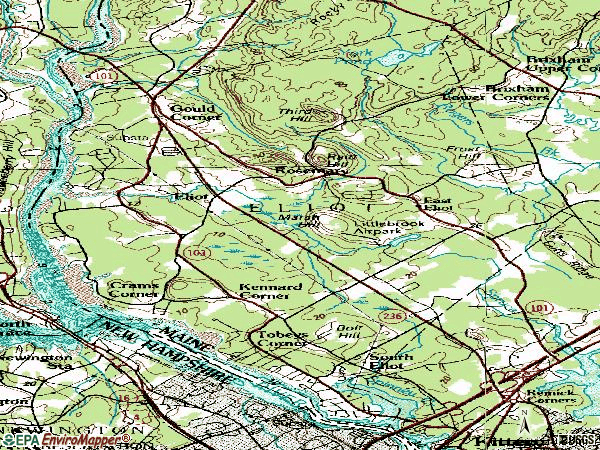 Zip code 03903 topographic map