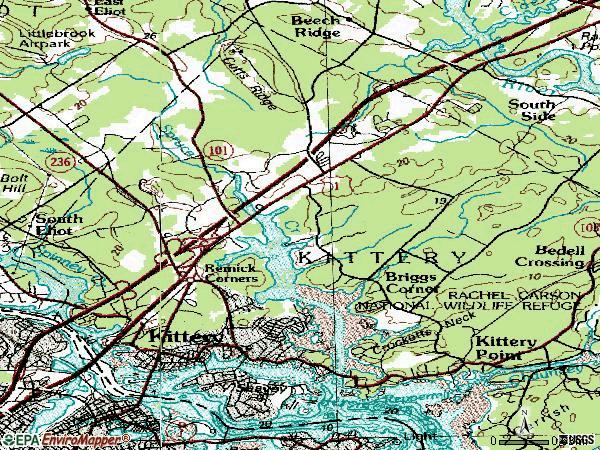 Zip code 03904 topographic map