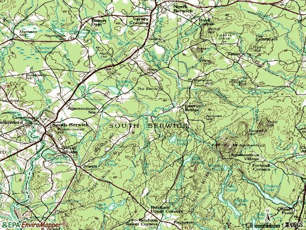 Zip code 03908 topographic map