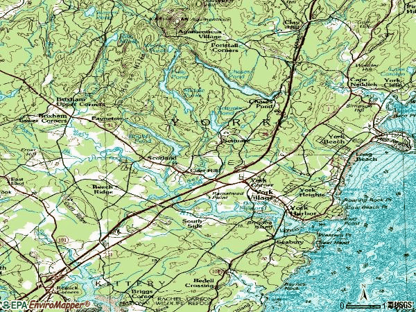 Zip code 03909 topographic map