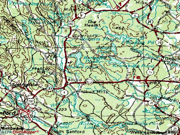 Zip code 04002 topographic map