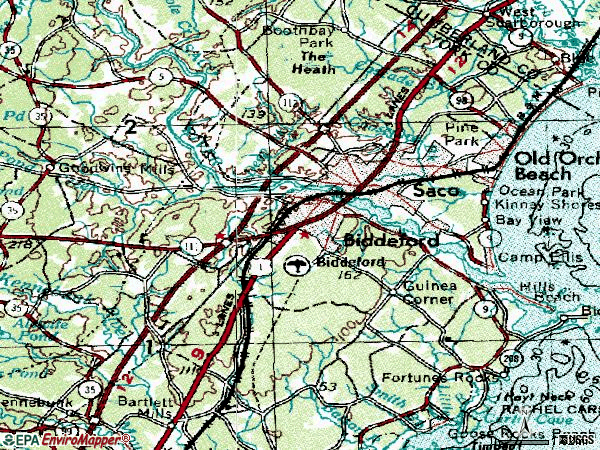 Zip code 04009 topographic map