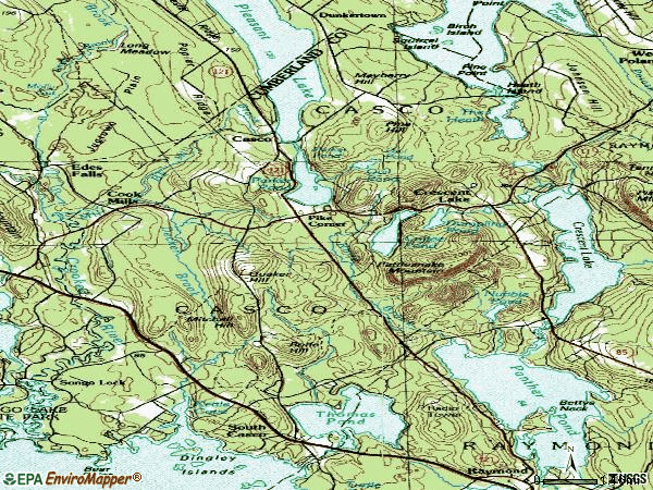 Zip code 04015 topographic map