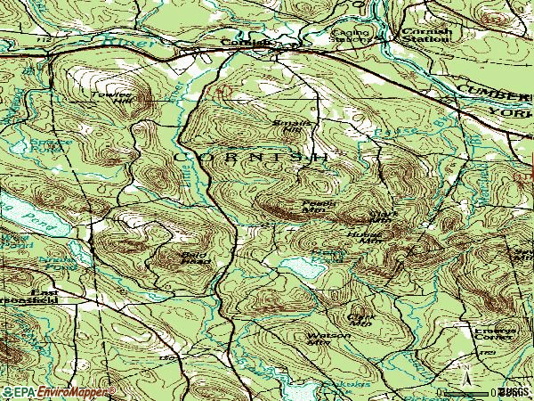 Zip code 04020 topographic map