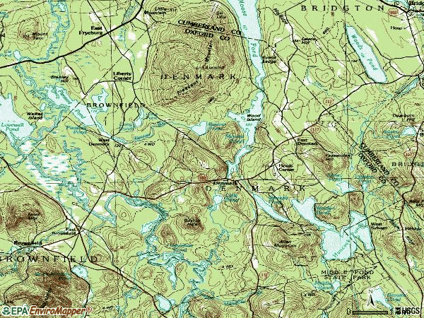 Zip code 04022 topographic map