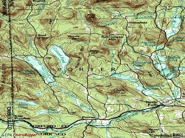 Zip code 04068 topographic map
