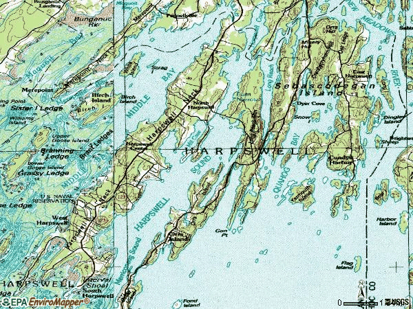 Zip code 04084 topographic map