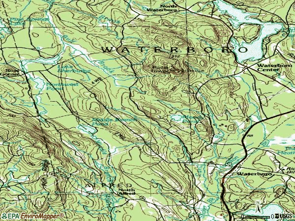 Zip code 04087 topographic map