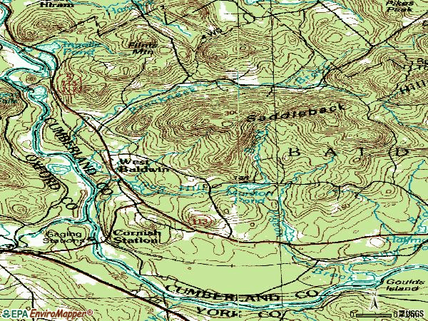 Zip code 04091 topographic map