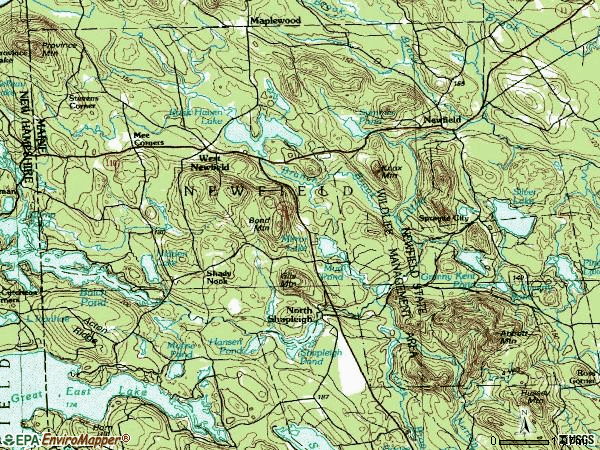 Zip code 04095 topographic map