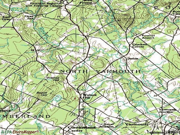 Zip code 04097 topographic map