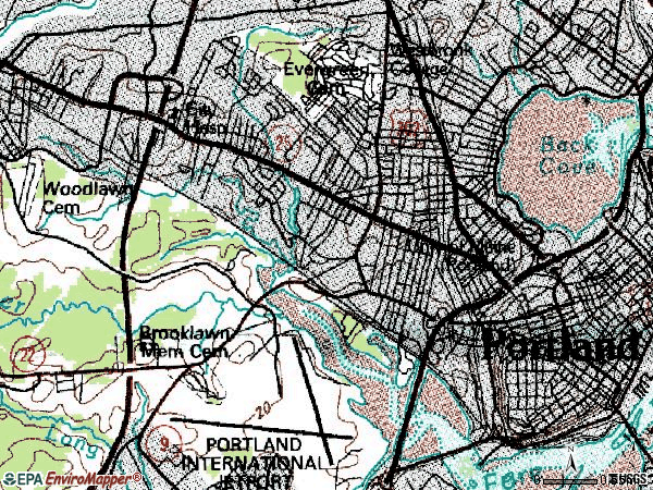 Zip code 04102 topographic map