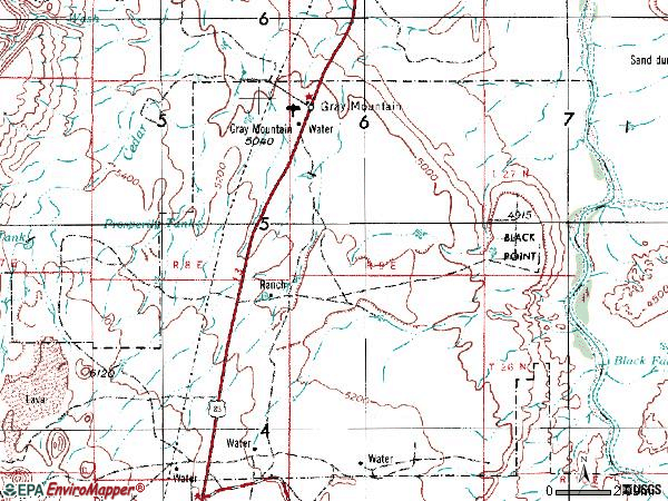 Zip code 86016 topographic map