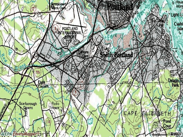 Zip code 04106 topographic map