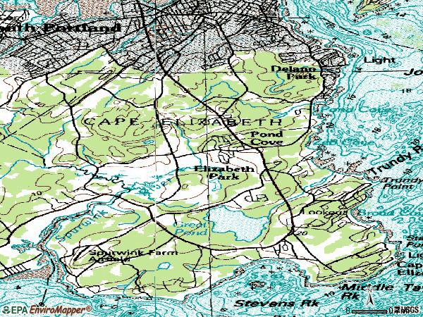 Zip code 04107 topographic map