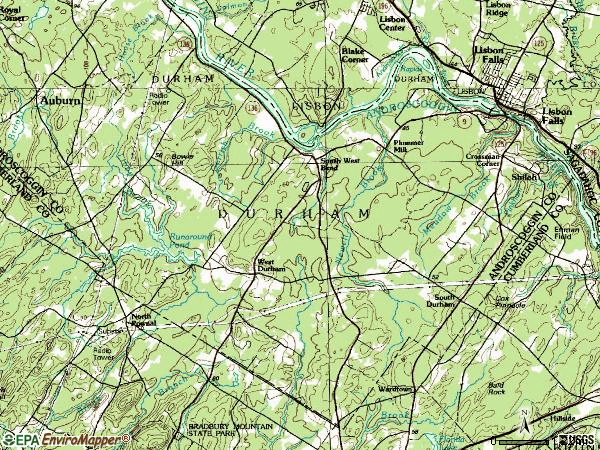 Zip code 04222 topographic map