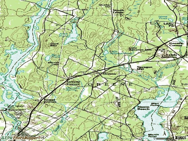 Zip code 04236 topographic map