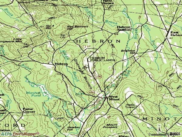 Zip code 04238 topographic map