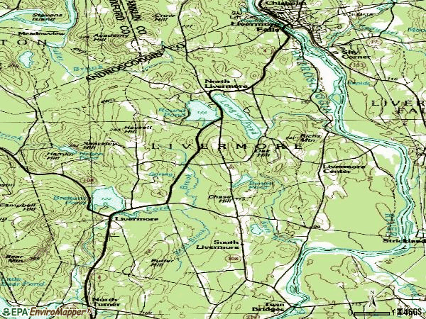 Zip code 04253 topographic map