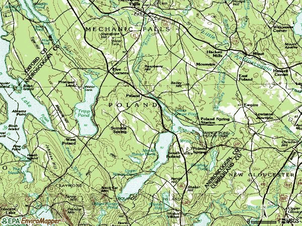 Zip code 04274 topographic map
