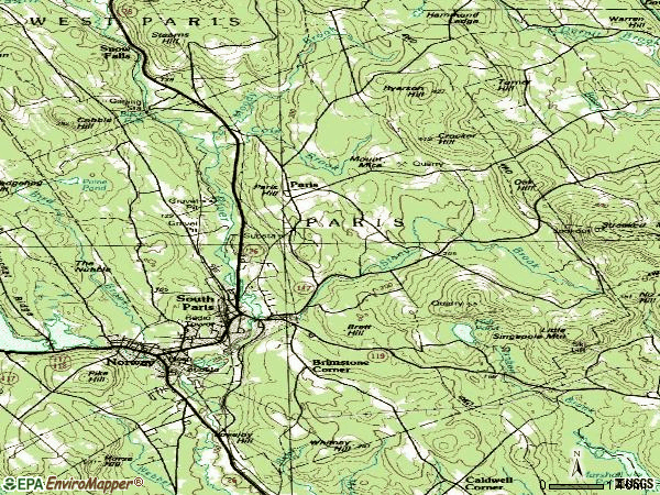 Zip code 04281 topographic map