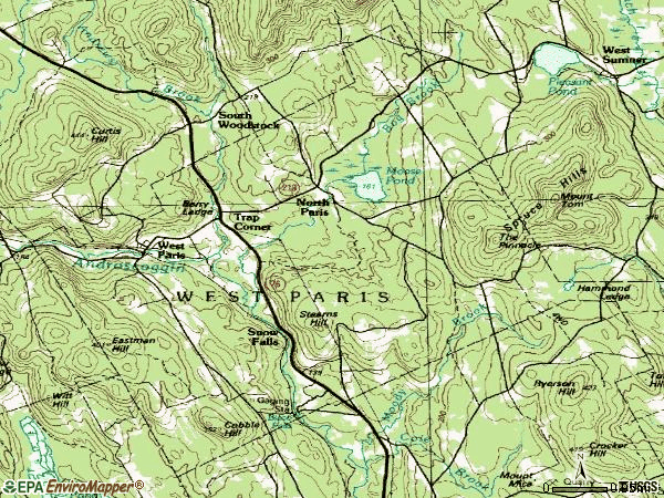 Zip code 04289 topographic map