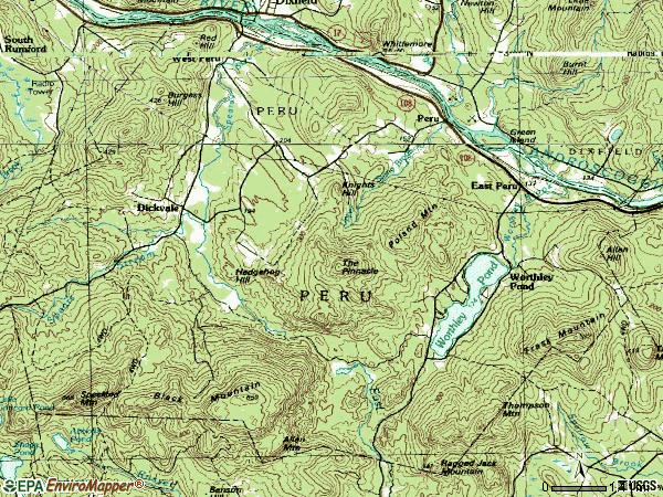 Zip code 04290 topographic map