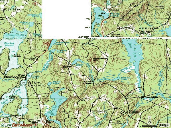 Zip code 04352 topographic map