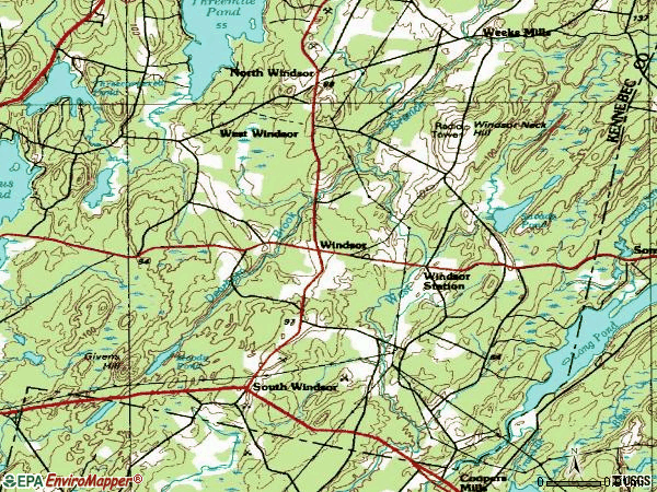 Zip code 04363 topographic map