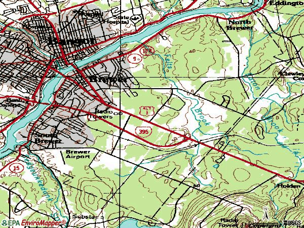 Zip code 04412 topographic map