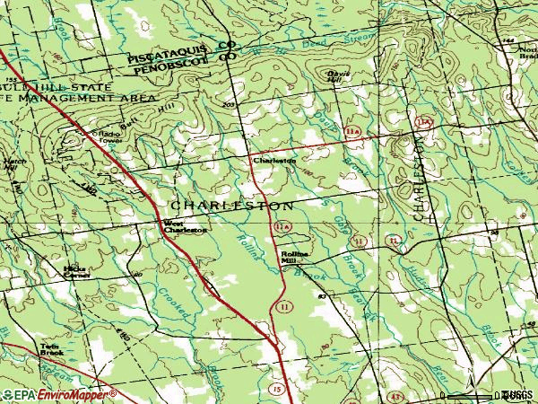 Zip code 04422 topographic map