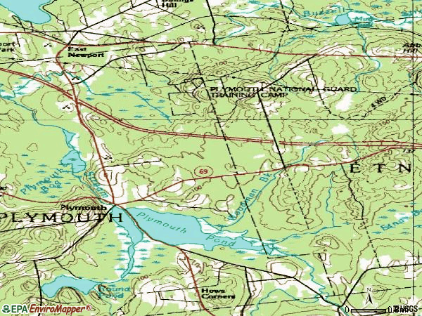 Zip code 04434 topographic map