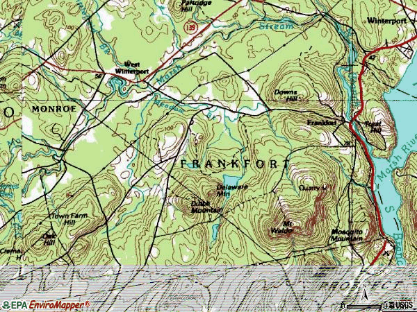 Zip code 04438 topographic map
