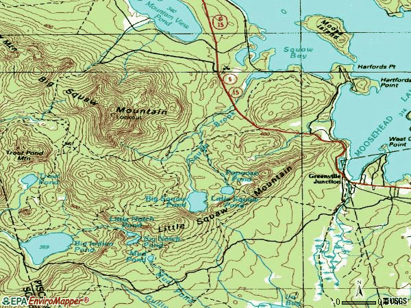Zip code 04442 topographic map