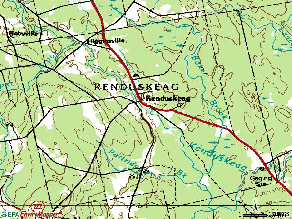 Zip code 04450 topographic map