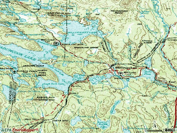 Zip code 04462 topographic map