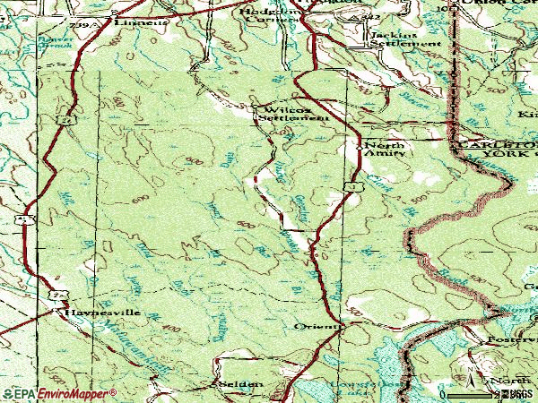 Zip code 04471 topographic map