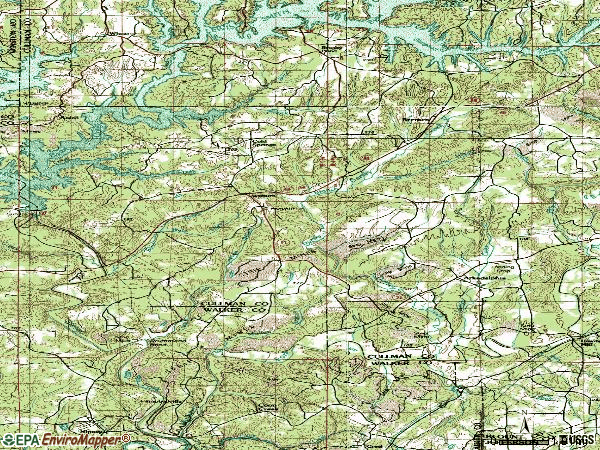 Zip code 35033 topographic map