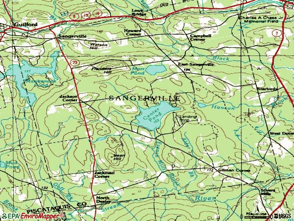 Zip code 04479 topographic map