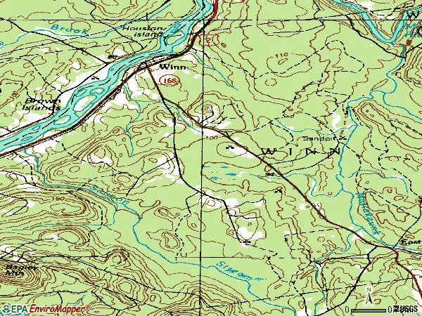 Zip code 04495 topographic map