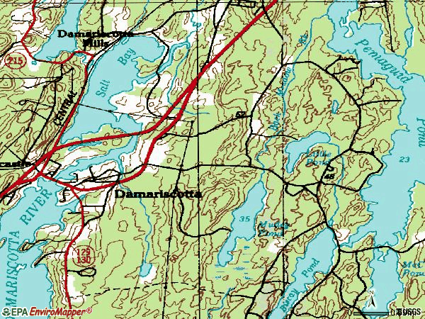 Zip code 04543 topographic map