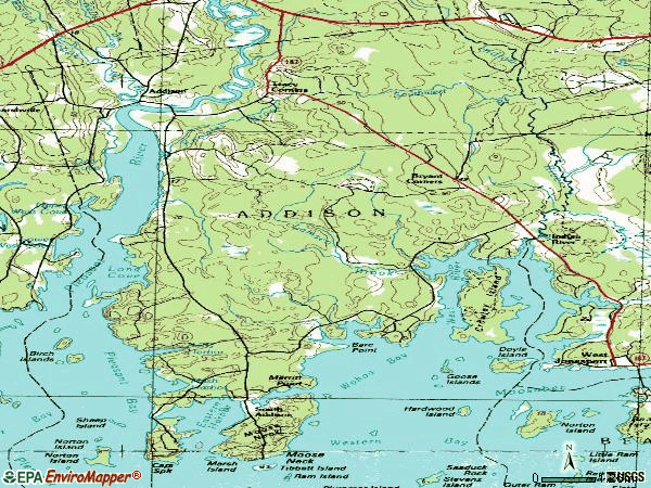 Zip code 04606 topographic map