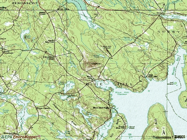Zip code 04614 topographic map