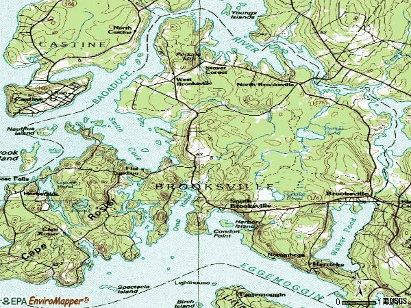 Zip code 04617 topographic map