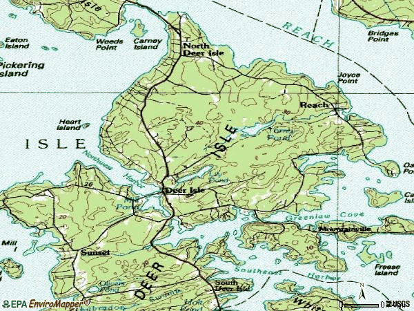 Zip code 04627 topographic map