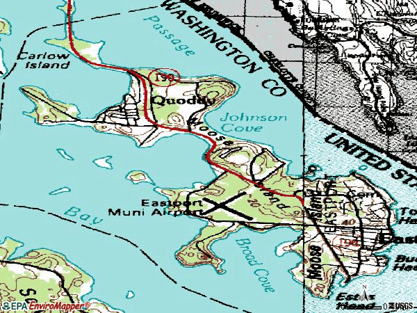 Zip code 04631 topographic map