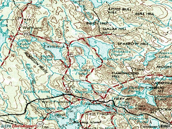 Zip code 04634 topographic map